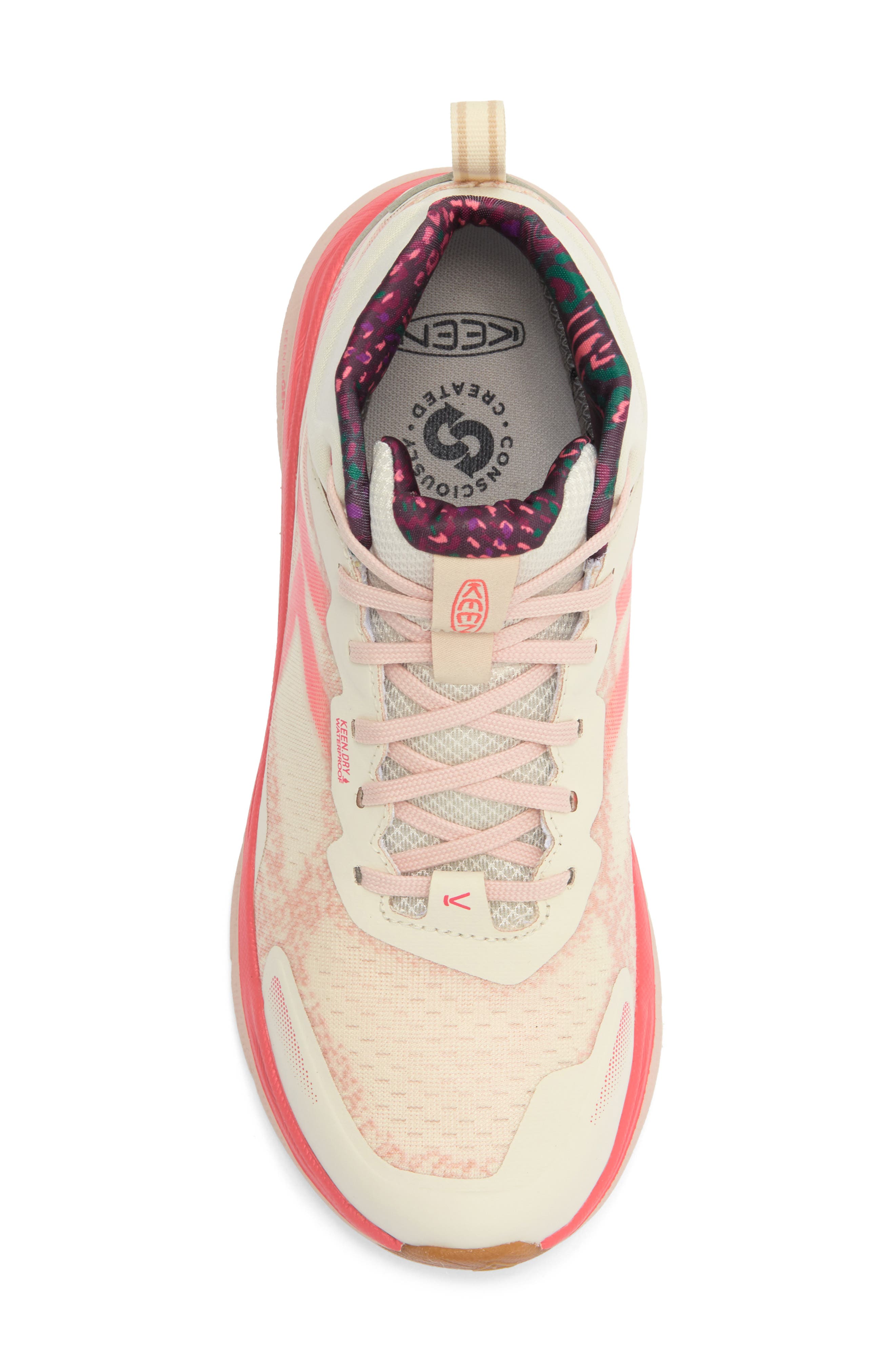 KEEN Leiki Waterproof Mid Hiking Boot, Alternate, color, Birch/ Cameo Rose