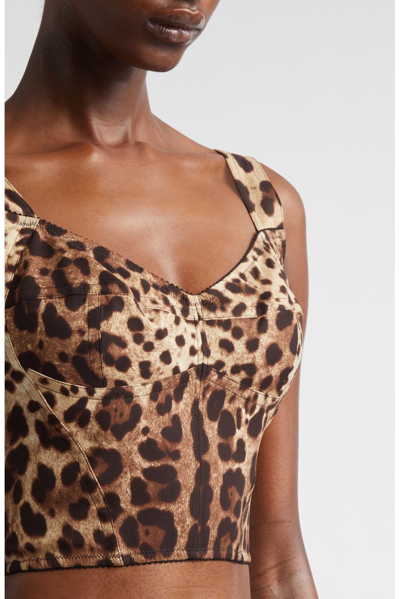 Leopard Print Silk Blend Charmeuse Bustier Top, Alternate, color, HY13M LEO NEW