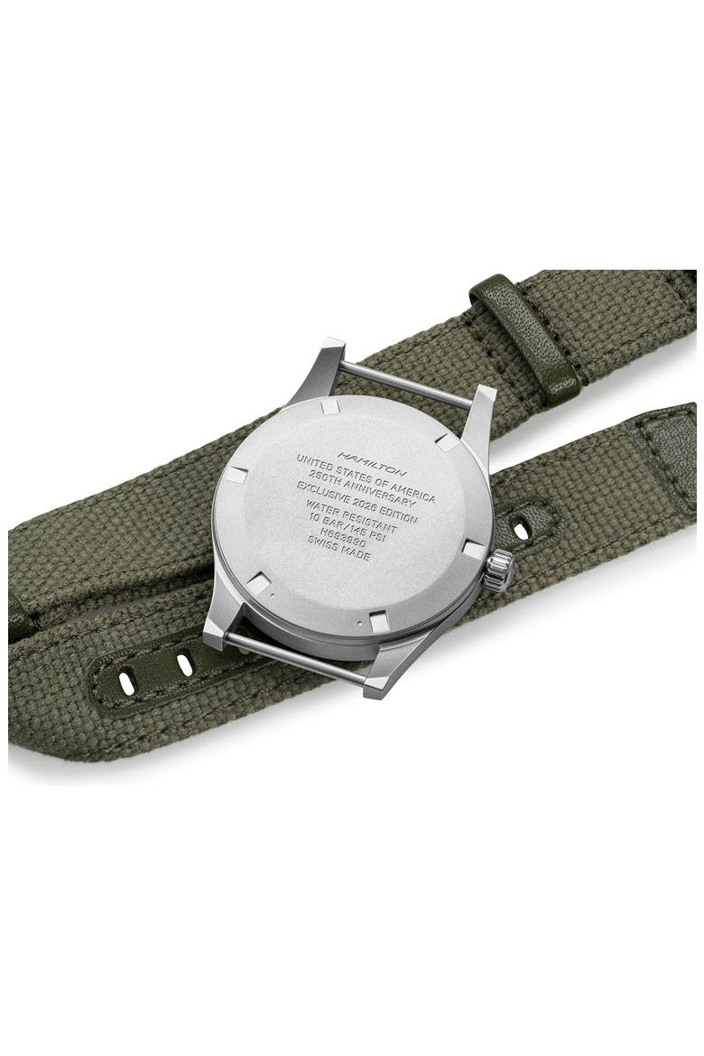 Khaki Field Mechanical Power Reserve Watch Set, 36mm, Alternate, color, BLACK DIAL STAINLESS STEEL