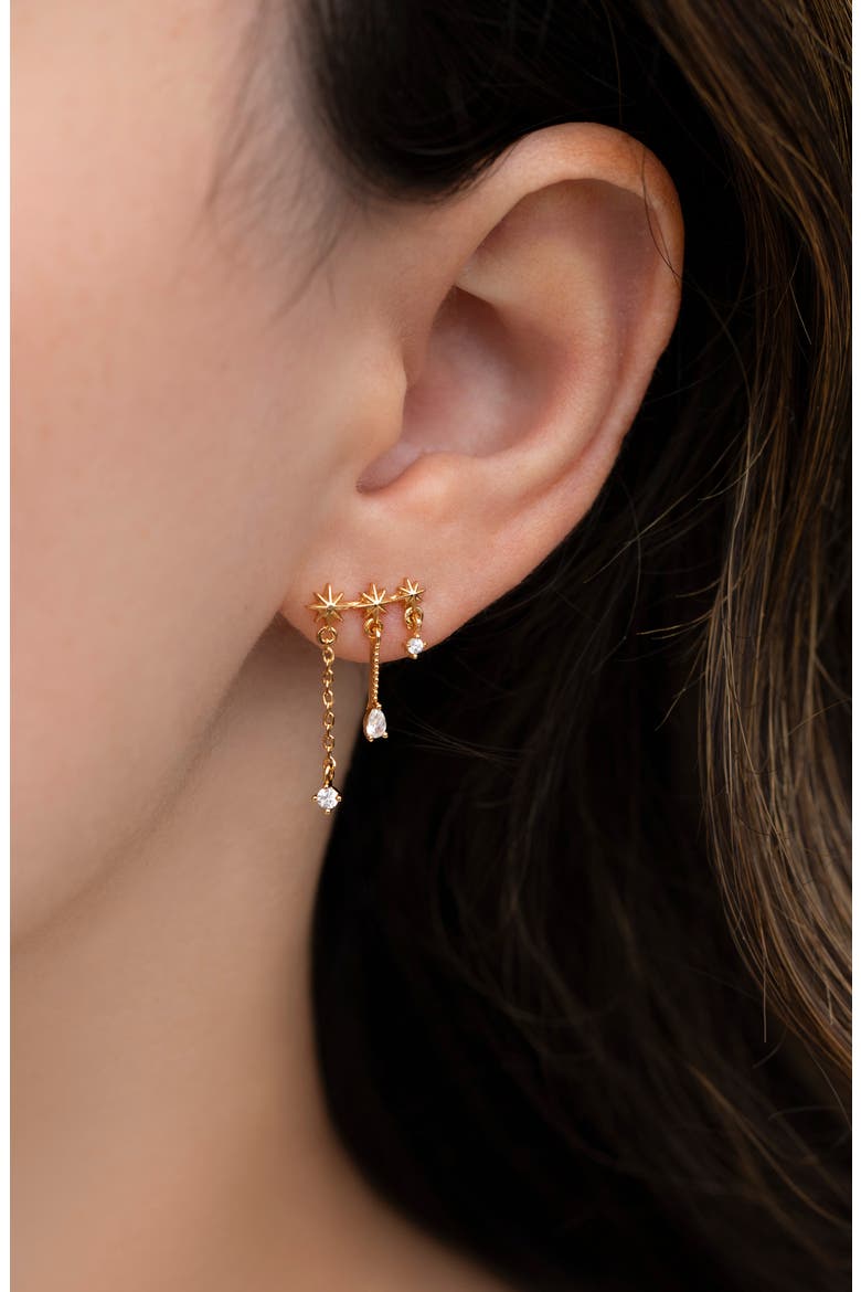 Celestial Cascade Drop Earrings, Alternate, color, GOLD