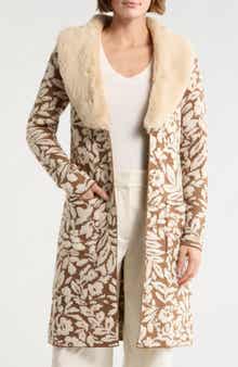 DR2 by Daniel Rainn Faux Fur Collar Sweater Coatigan