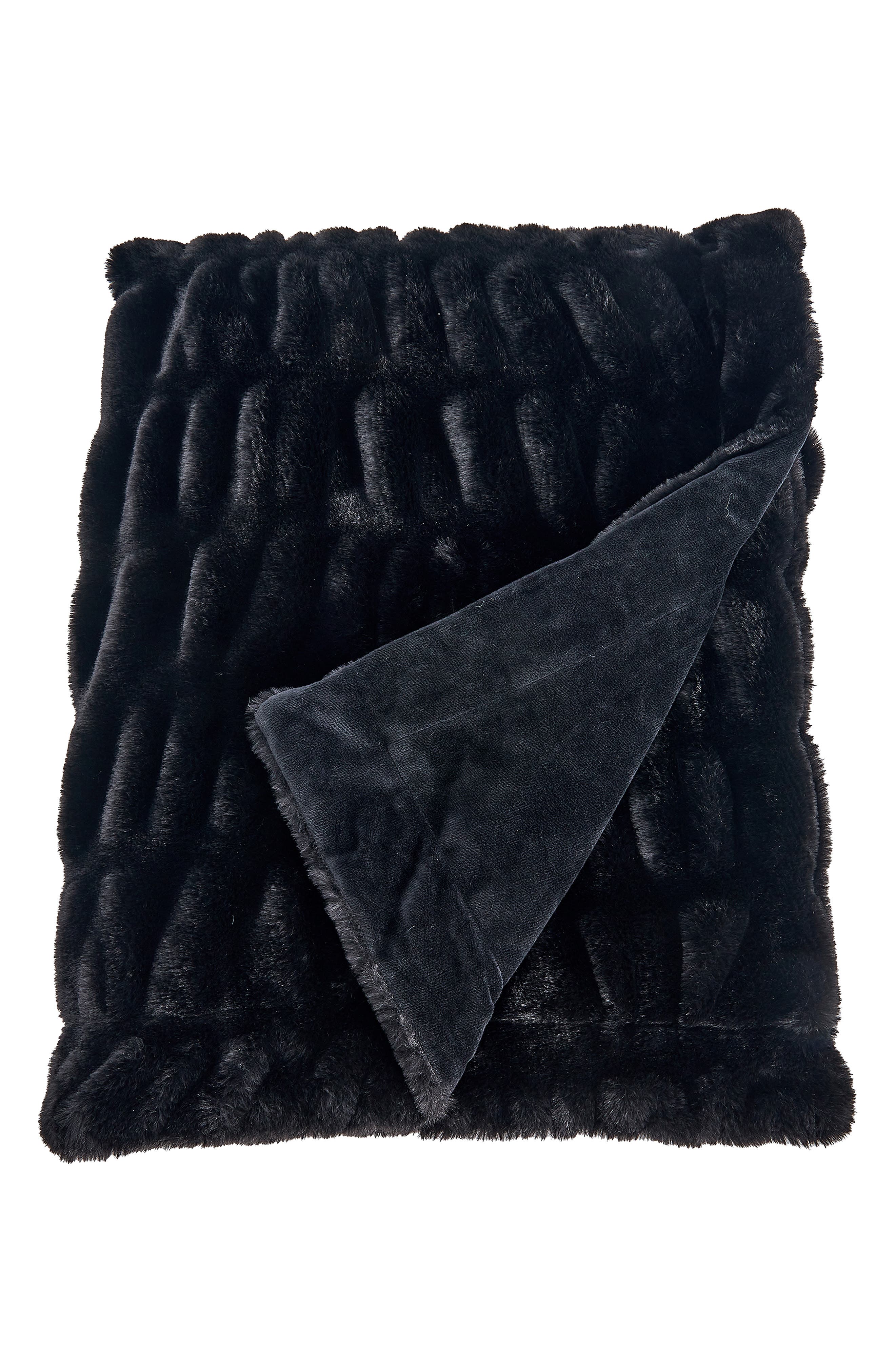 Woven & Weft Faux Fur Reversible Throw Blanket
