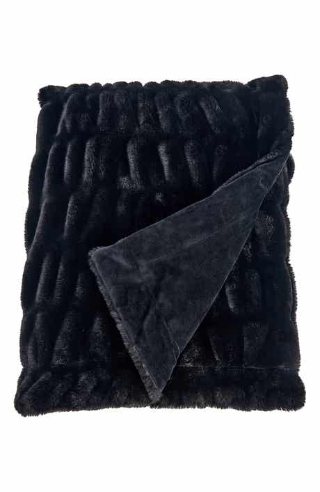 Woven & Weft Faux Fur Reversible Throw Blanket
