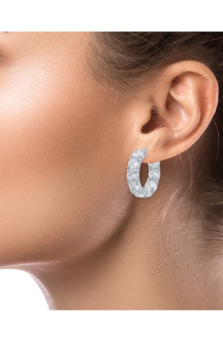 CZ by Kenneth Jay Lane Cubic Zirconia Inside Out Hoop Earrings, Alternate, color, 