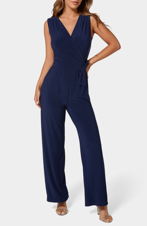 Sleeveless Faux Wrap Jumpsuit