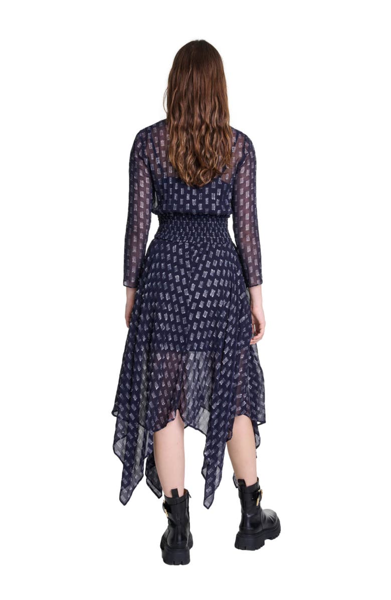 maje Asymmetrical floral maxi dress, Alternate, color, 