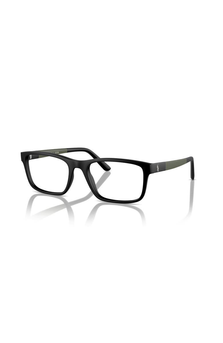 Polo Ralph Lauren 55mm Rectangle optical glasses, Main, color, Black