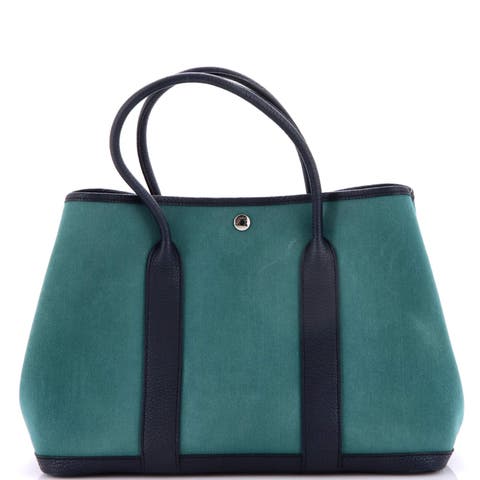 Garden Party Tote Toile and Leather 36