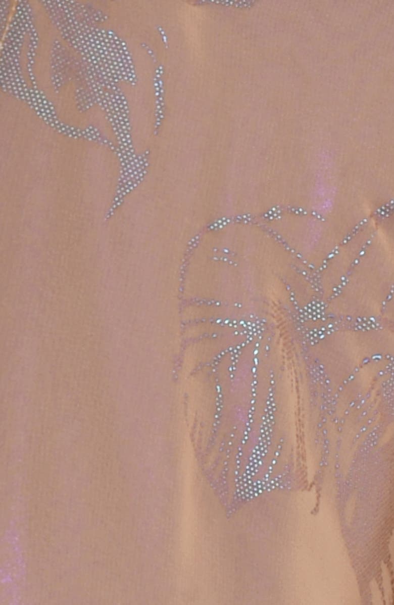 HOUSE OF CB Maia Tie Front Sheer Georgette Crop Top, Alternate, color, Shimmer Cafe