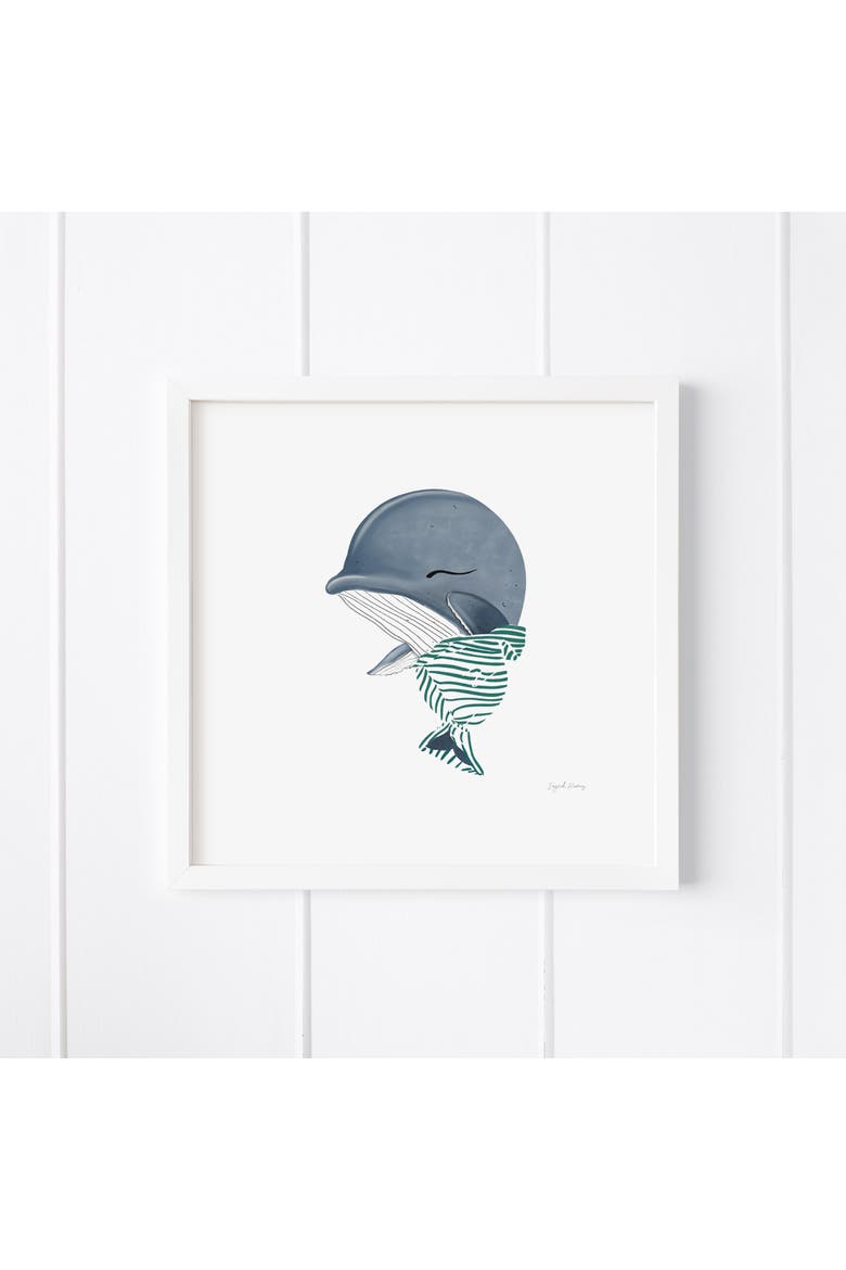 Baby Humpback Whale Framed Museum Quality 12" x 12" Art Print, Main, color, Multicolored