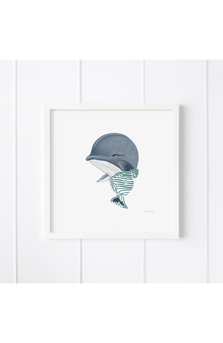 Ramus & Co Baby Humpback Whale Framed Museum Quality 12" x 12" Art Print, Main, color, Multicolored