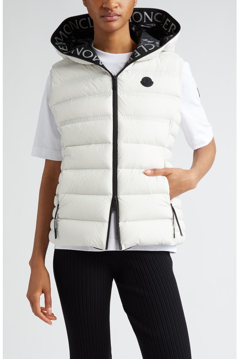 Aliterse Down Hooded Vest, Main, color, WHITE