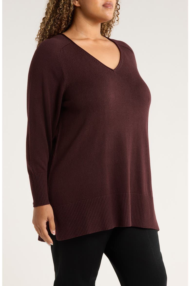 V-Neck Cotton Blend Sweater, Alternate, color, CASIS