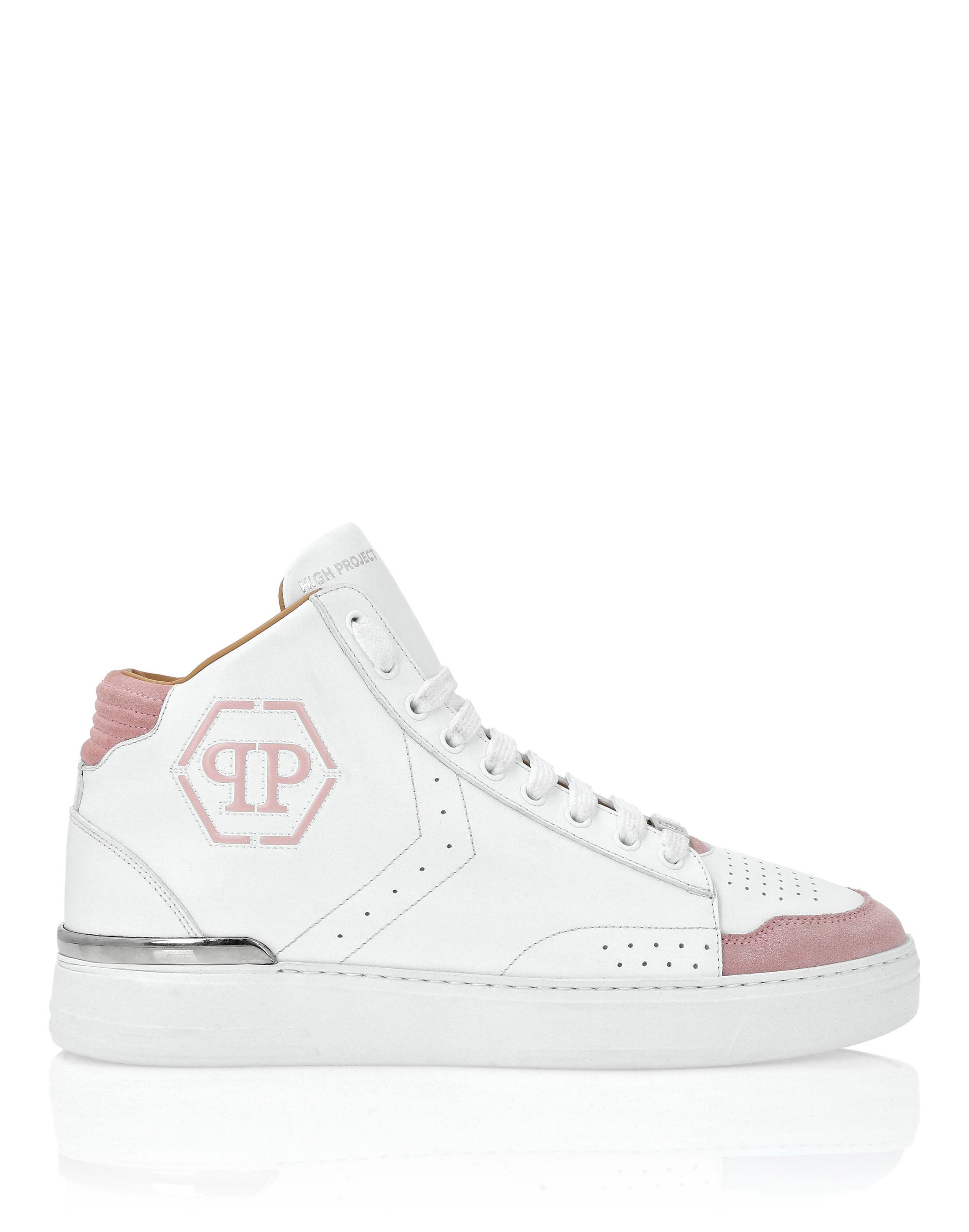 Leather Mid-Top Sneakers Hexagon Unisex, Alternate, color, rose/pink