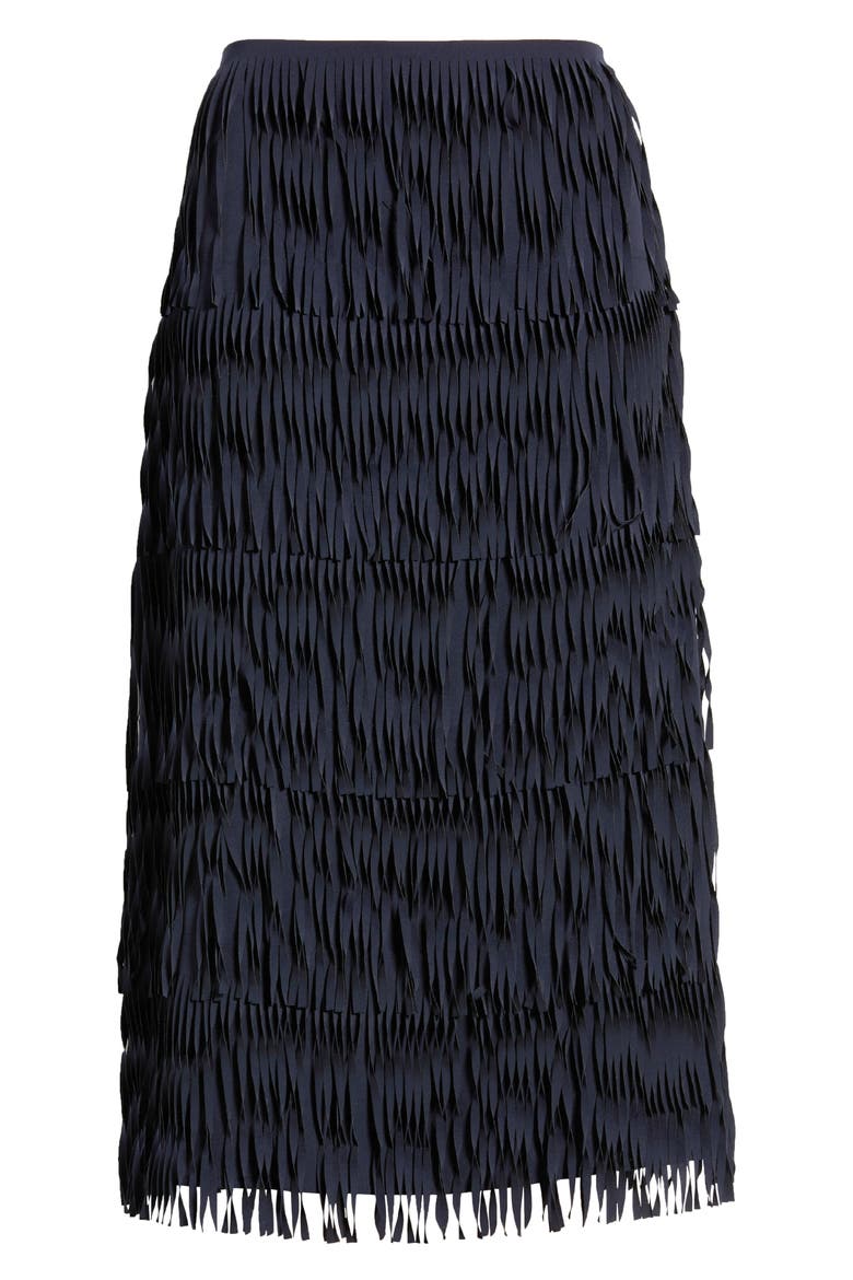 The Tilda Fringe A-Line Skirt, Alternate, color, NAVY