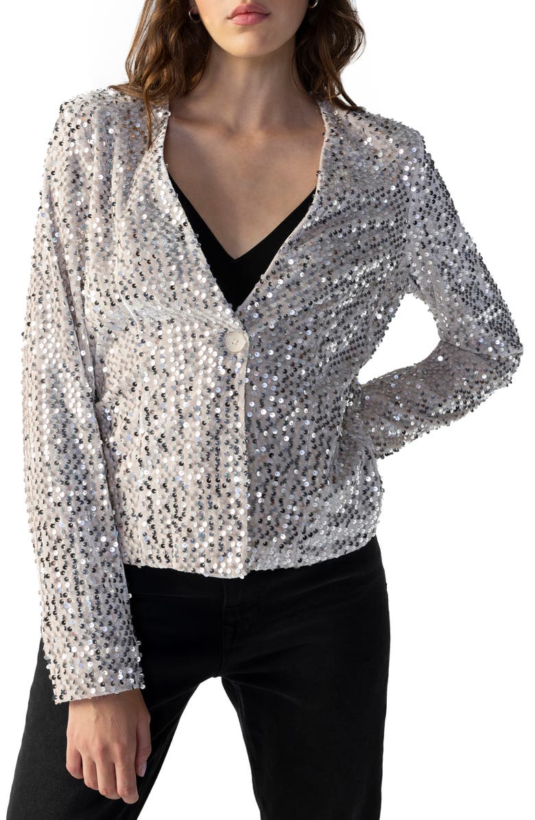 Sanctuary Charmed Sequin Blazer, Alternate, color, 