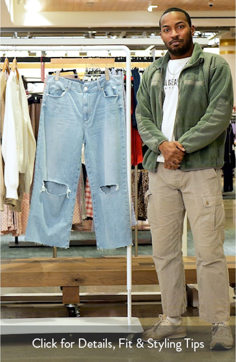 Sasha Ankle Crop Raw Hem Wide Leg Jeans, sales video thumbnail