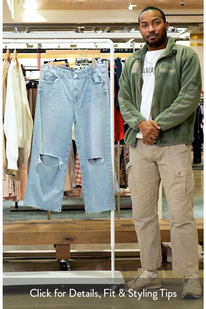 Sasha Ankle Crop Raw Hem Wide Leg Jeans video