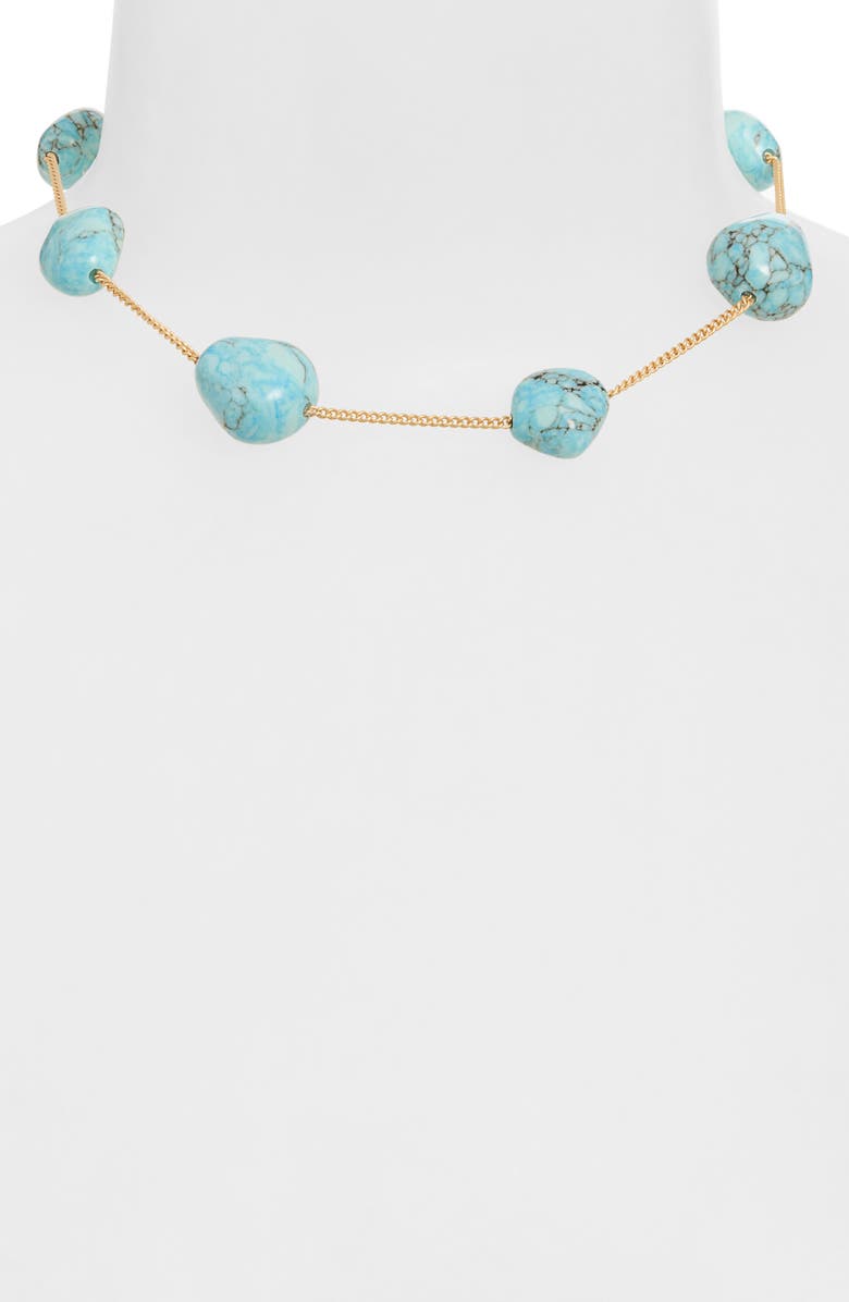Cult Gaia Andie Faux Turquoise Choker Necklace, Alternate, color, Ibiza Turquoise
