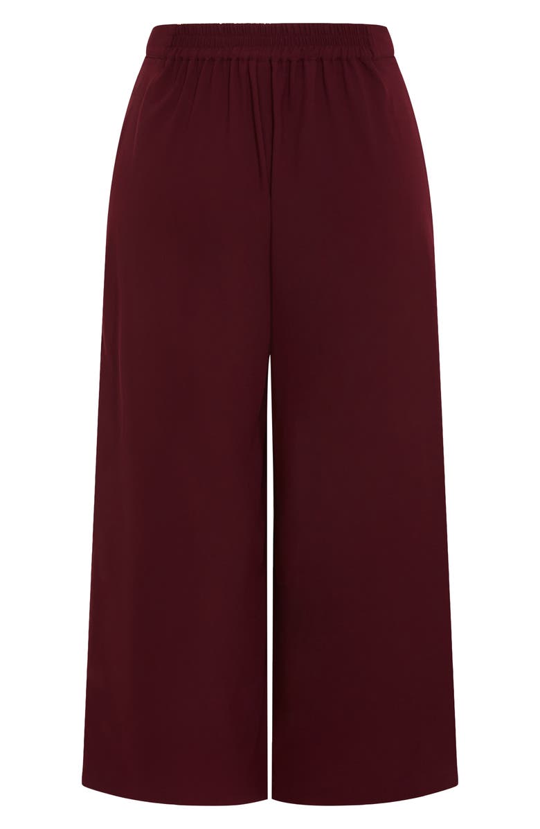 City Chic Abbie Wide Leg Pants, Alternate, color, Dark Cherry