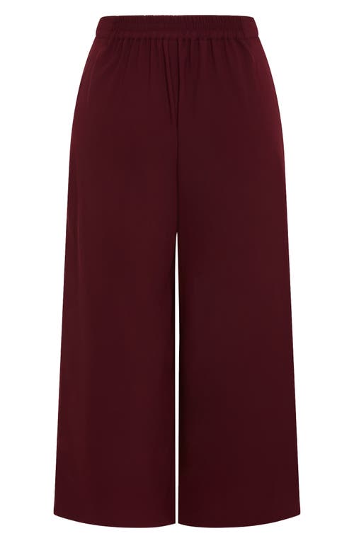 City Chic Abbie Wide Leg Pants In Burgundy