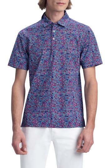 Bugatchi Ooohcotton® Scatter Print Polo In Pink