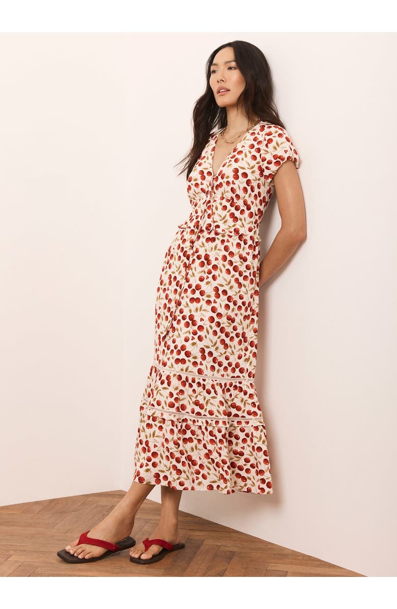 MINT VELVET Cherry Print Midi Dress, Alternate, color, Red