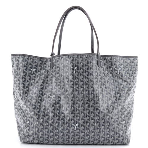 Pre-owned Goyard Goyard Saint Louis Tote Printed Coated Canvas Gm In Gray