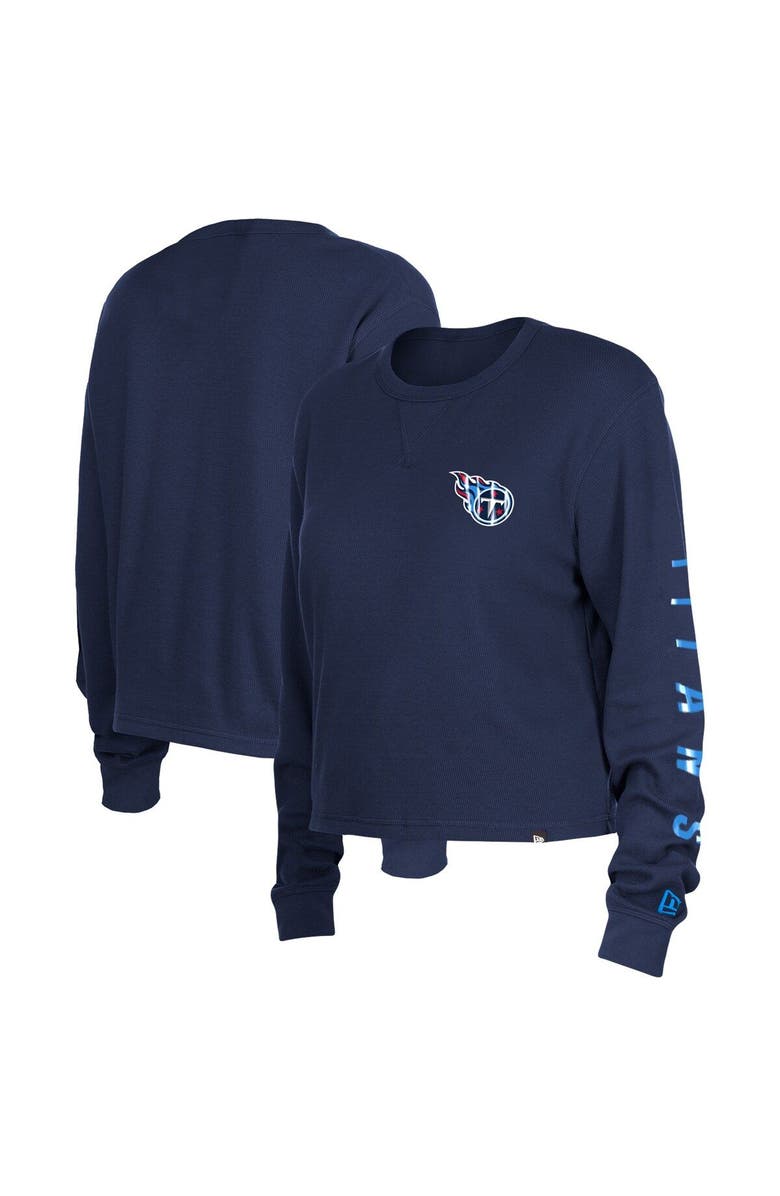 New Era Women's New Era Navy Tennessee Titans Thermal Crop Long Sleeve T-Shirt, Main, color, Navy