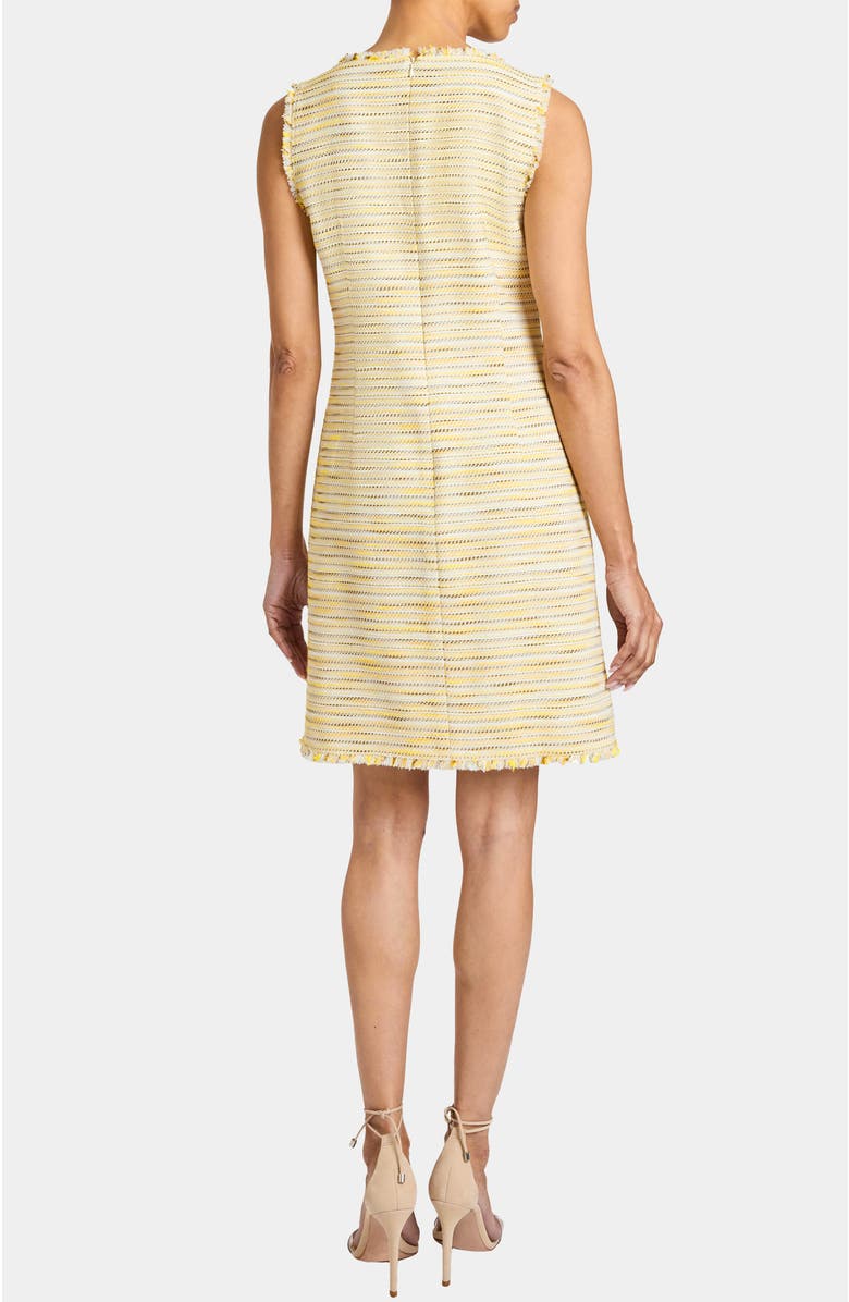 Santorelli DEE Sleeveless Double Breasted A-Line Dress with Asymmetric Skirt Panel in Lightweight Cotton Tweed, Alternate, color, 