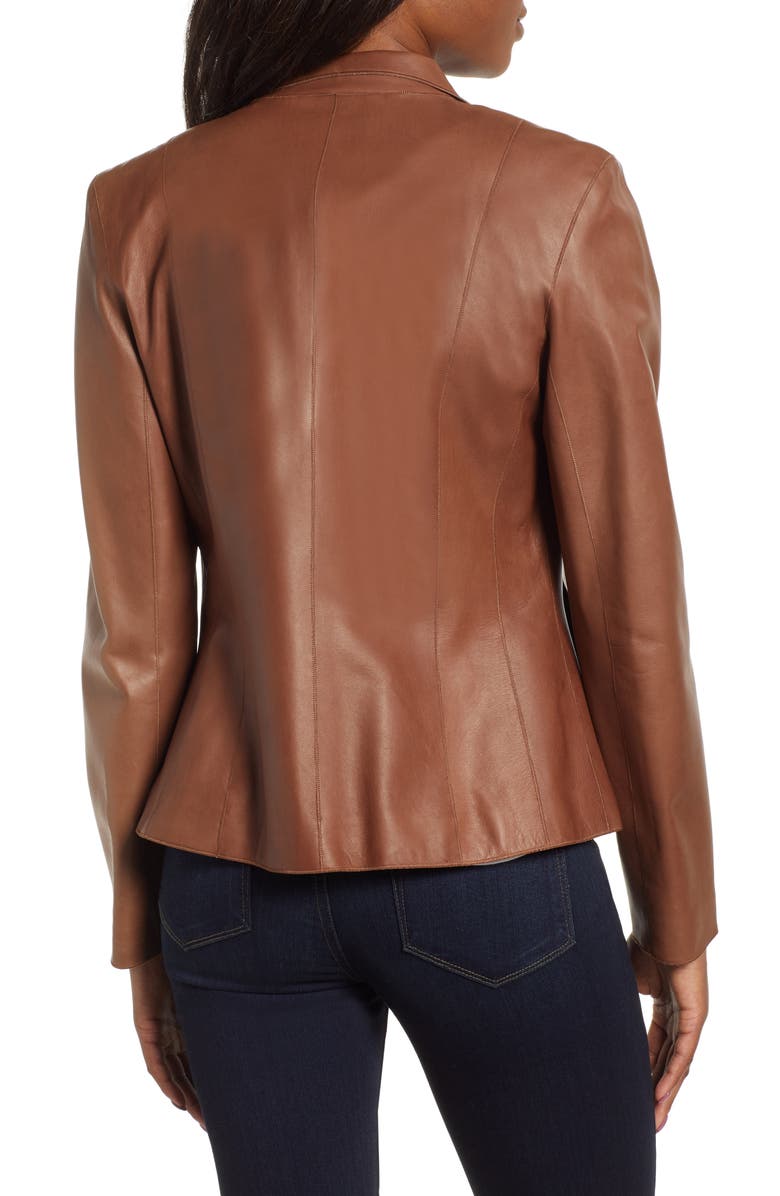 Cole Haan Lambskin Leather Scuba Jacket, Alternate, color, 