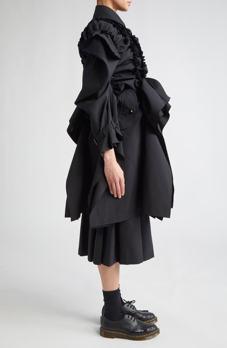 Tao Comme des Garçons Double Breasted Tropical Wool Blend Coat, Alternate, color,