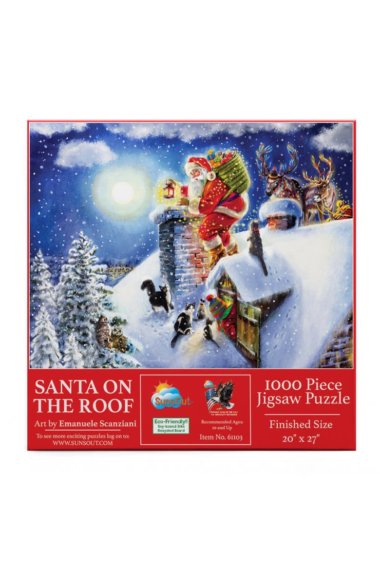 Santa on the Roof 1000 piece Jigsaw Puzzle for Adults, Alternate, color, Multicolor