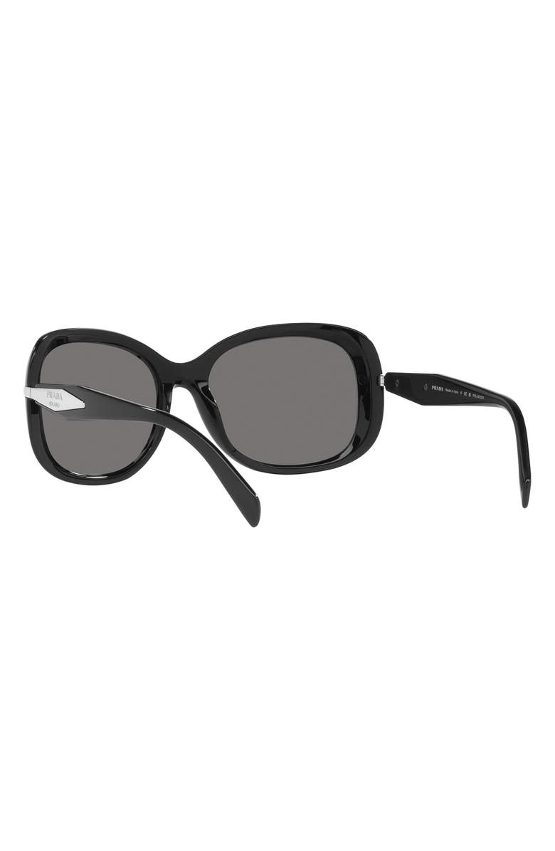 Prada 57mm Polarized Rectangular Sunglasses, Alternate, color, 