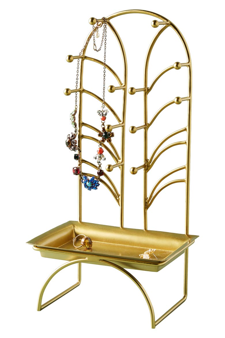 Anthropologie Art Nouveau Jewelry Stand, Alternate, color, GOLD