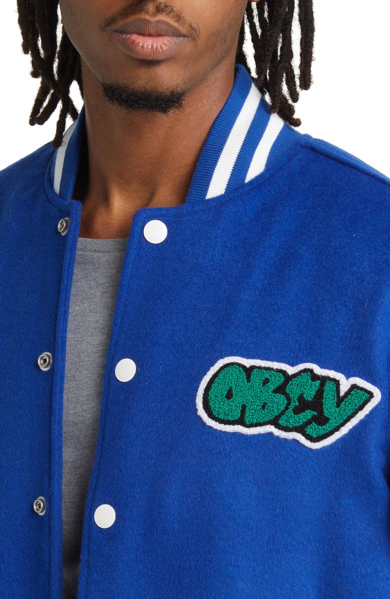 Obey Roll Call Varsity Jacket, Alternate, color, 