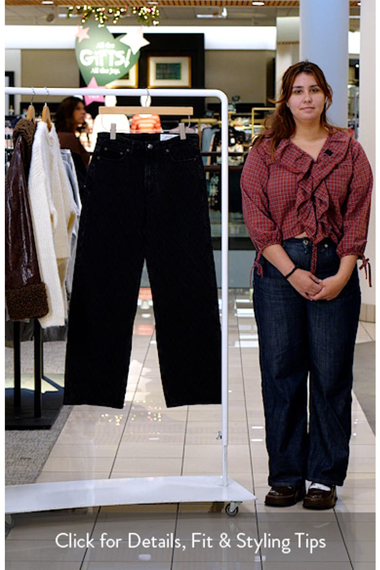 Logan Diamond Texture Mid Rise Wide Leg Jeans video
