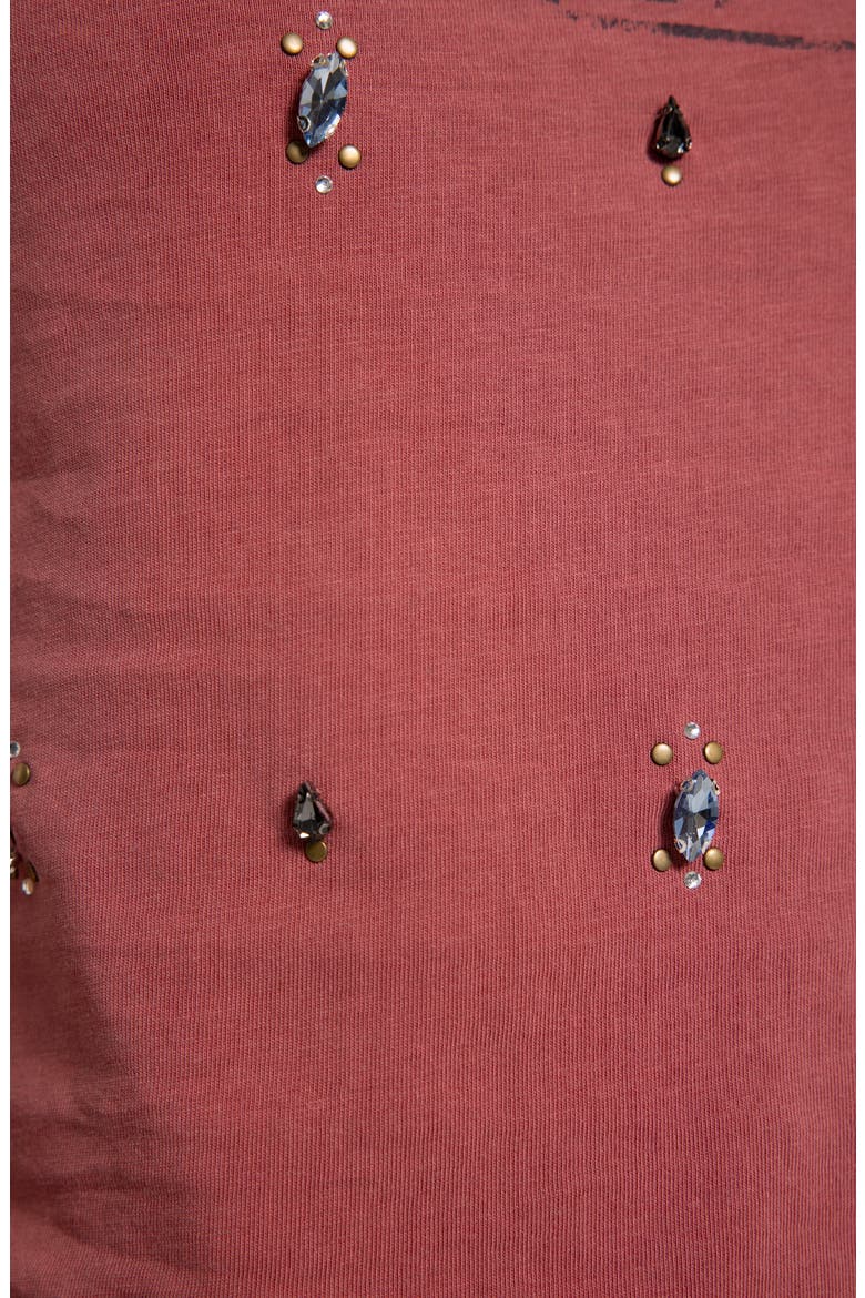 Distressed Jewel Crop T-Shirt, Alternate, color, RED