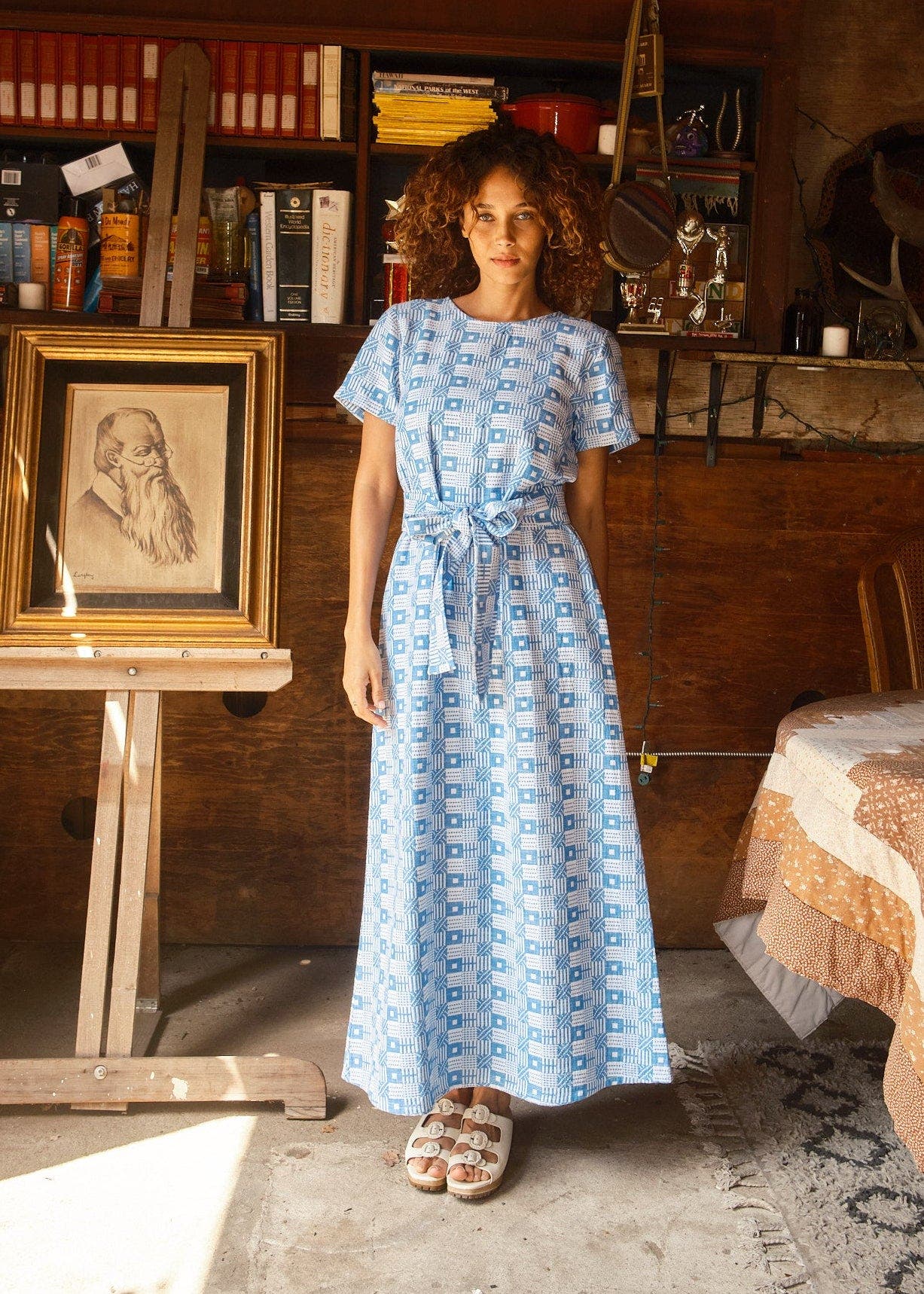Ace & Jig Mette Button Back Belted A-line Maxi Dress (Women) | Nordstrom