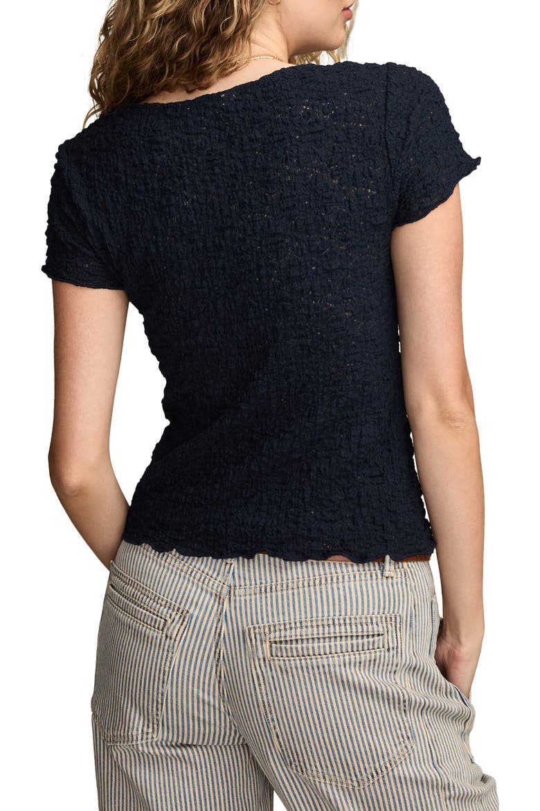 Textured Sweetheart Neck Knit Top, Alternate, color, BLACK IRIS