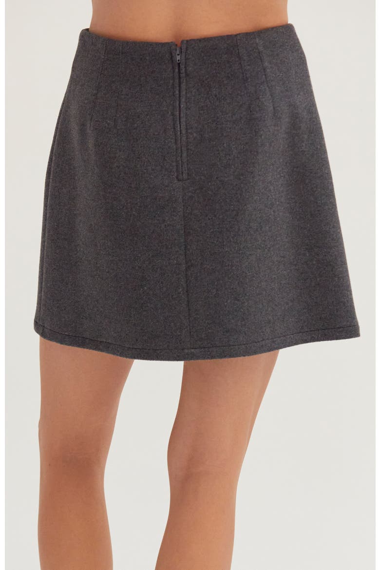Wool Blend Mini Skirt, Alternate, color, Charcoal