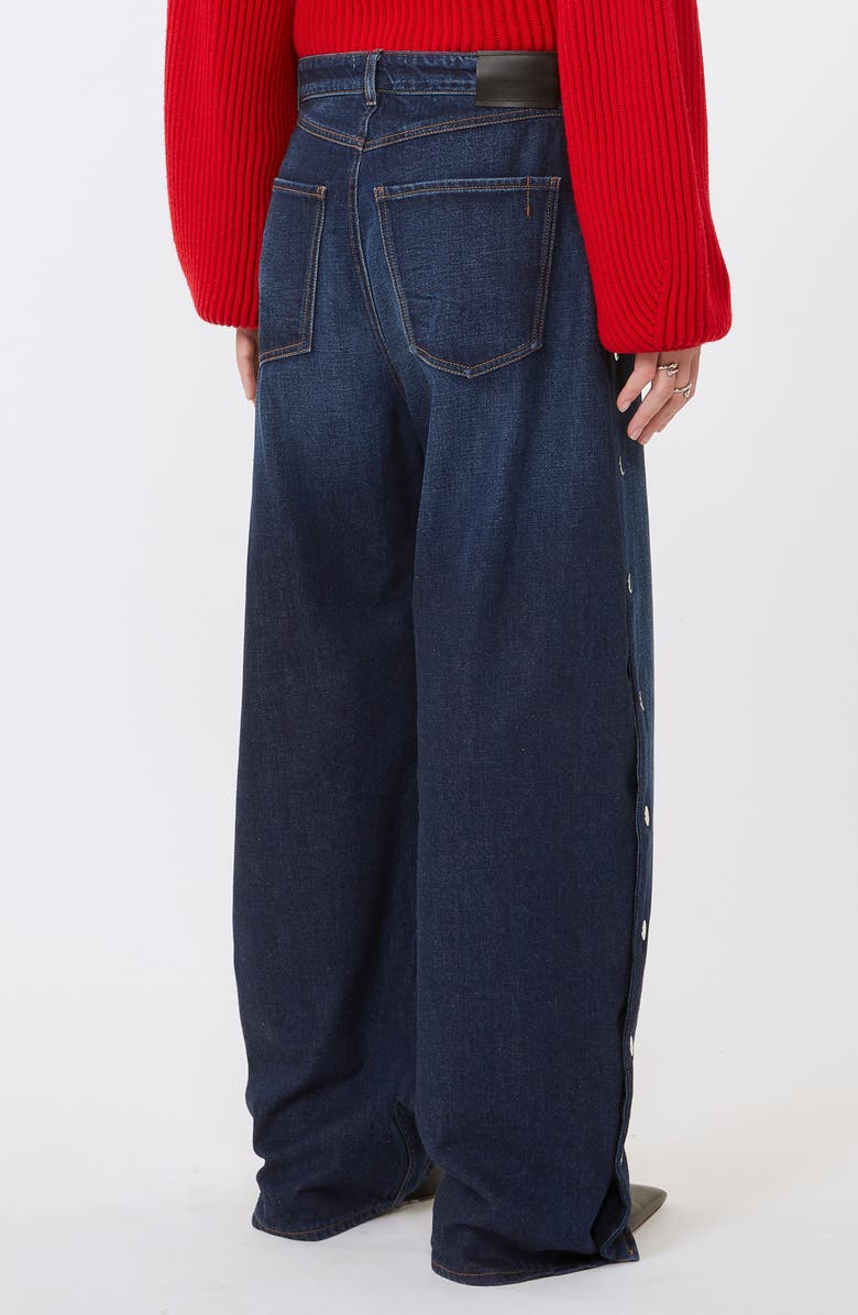 SPORTMAX Lichene Side Snap Wide Leg Jeans, Alternate, color, Midnight Blue