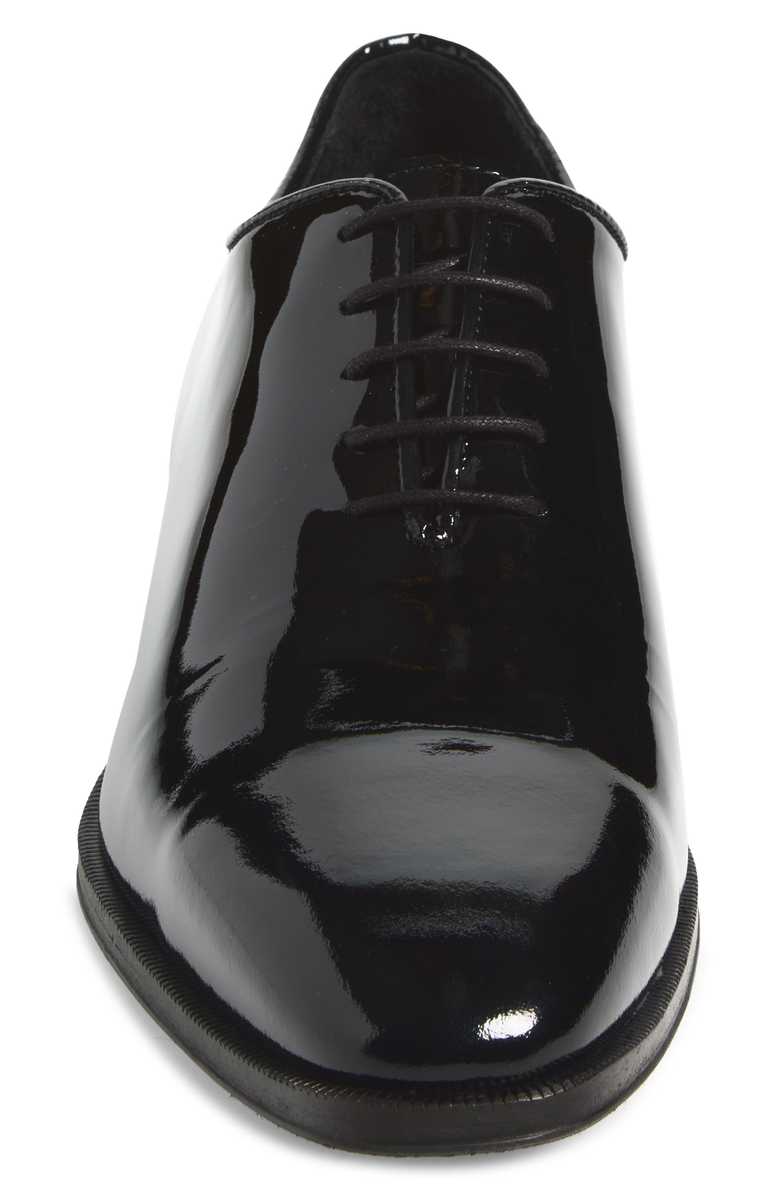 Brescia Leather Wholecut Oxford, Alternate, color, BLACK PATENT