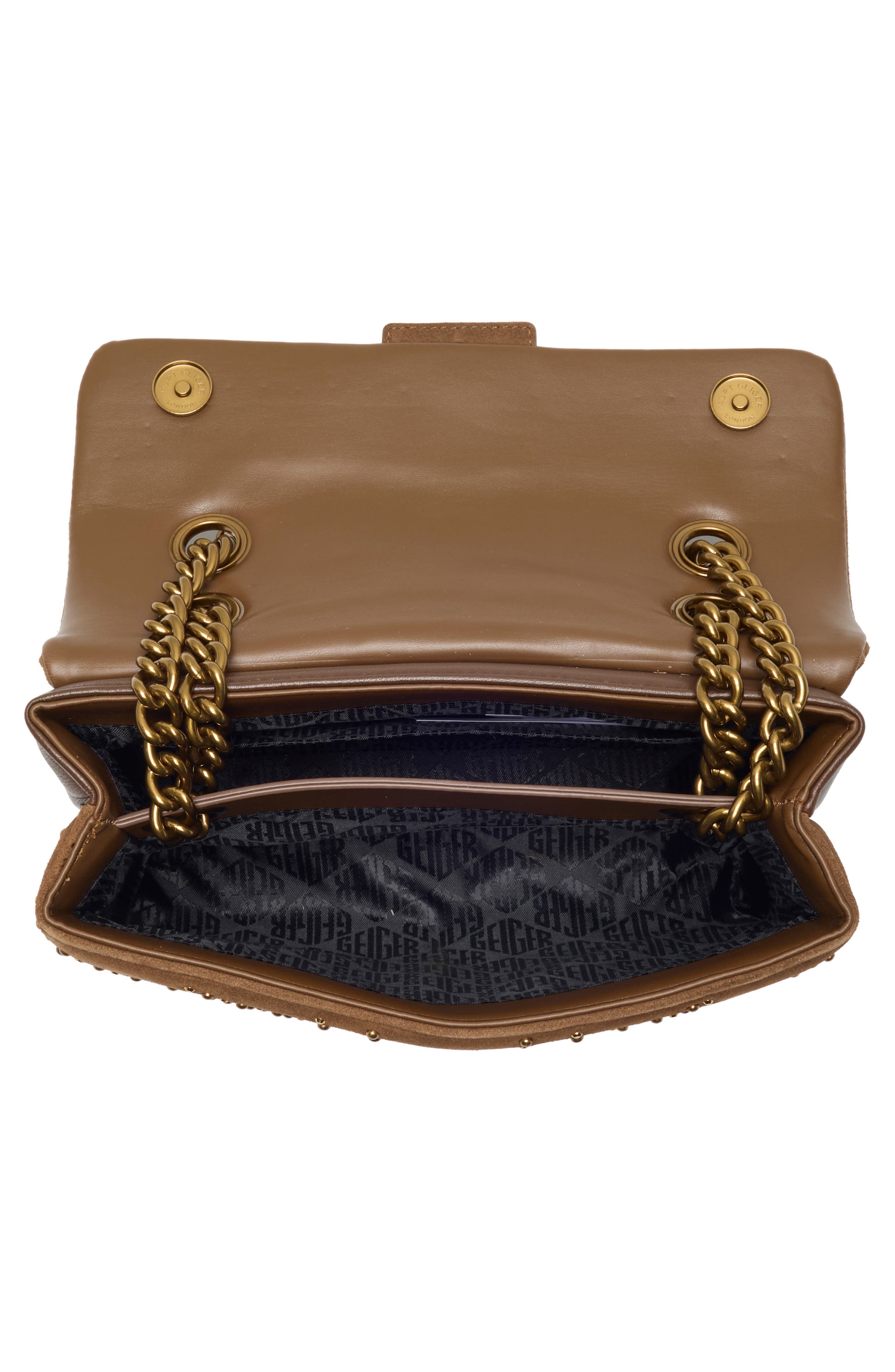 Union Jack Studs Leather Shoulder Bag, Alternate, color, BROWN