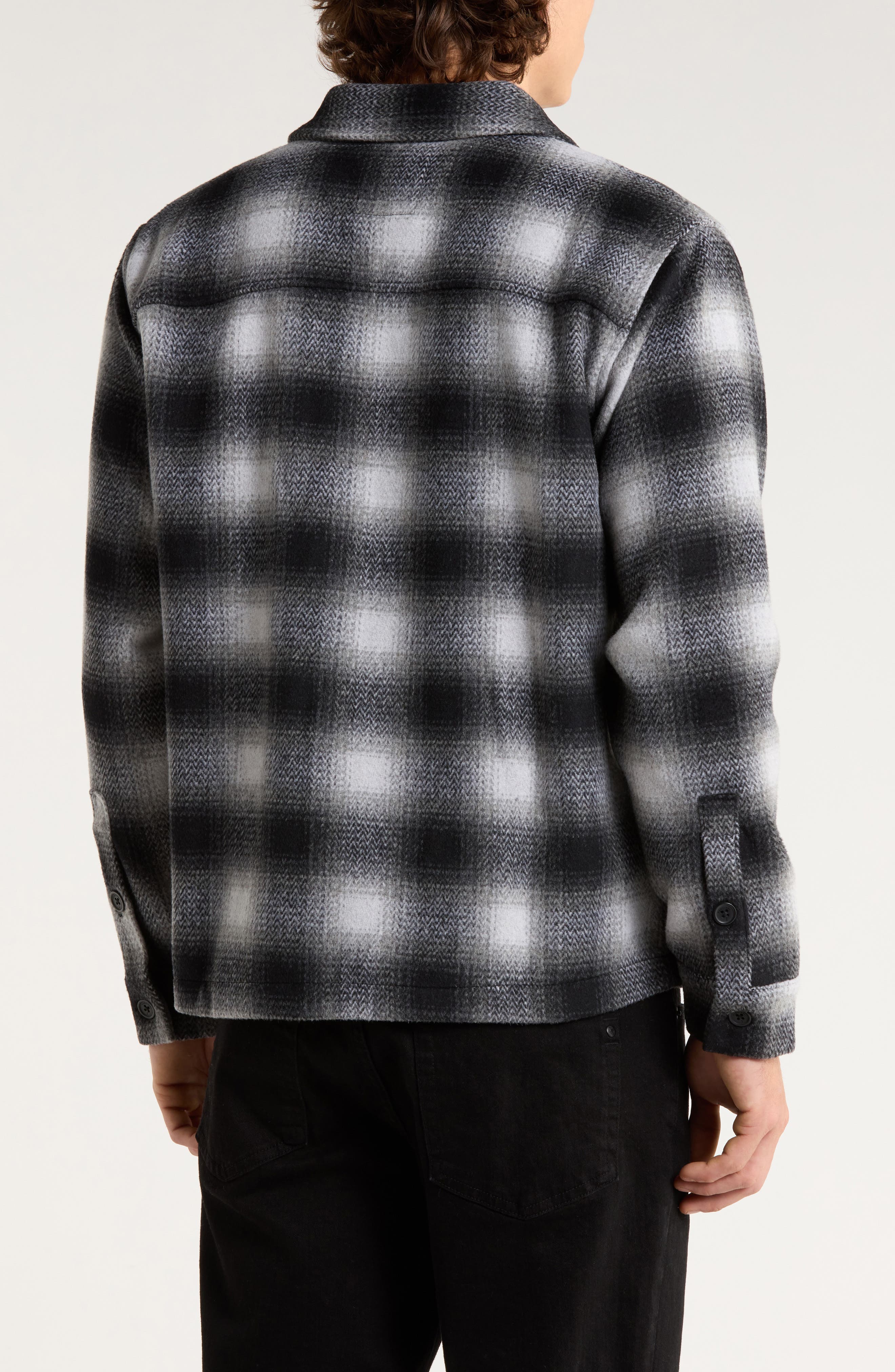 Check Wool Blend Flannel Overshirt - image 2