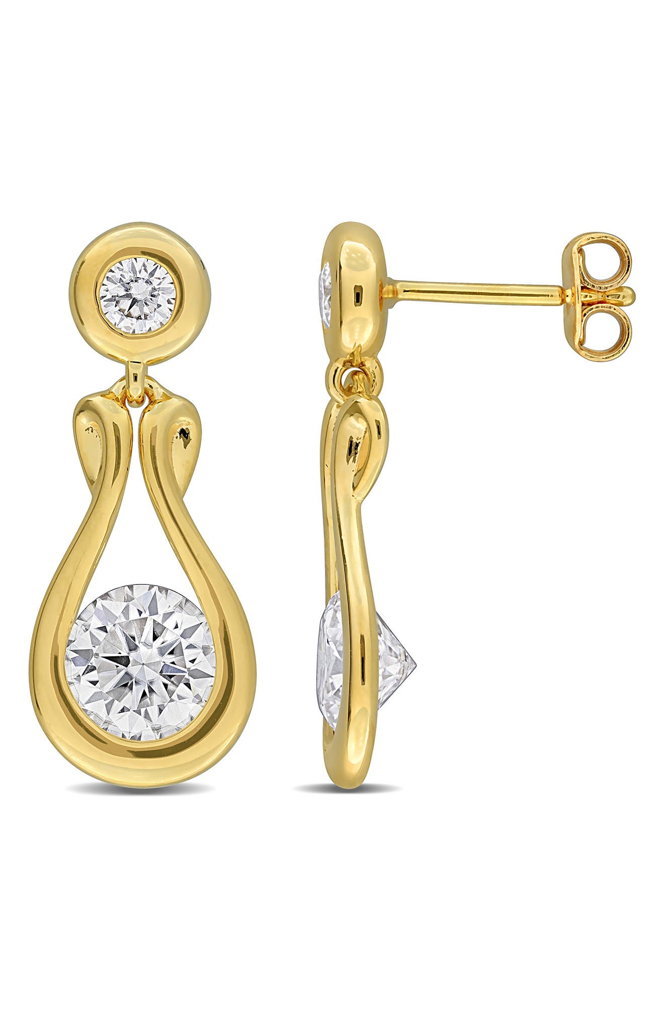 Created Moissanite Teardrop Drop Earrings