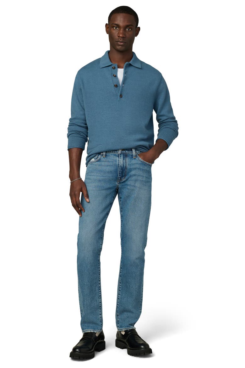 Long Sleeve Wool Polo Sweater, Alternate, color, BLUEFIN