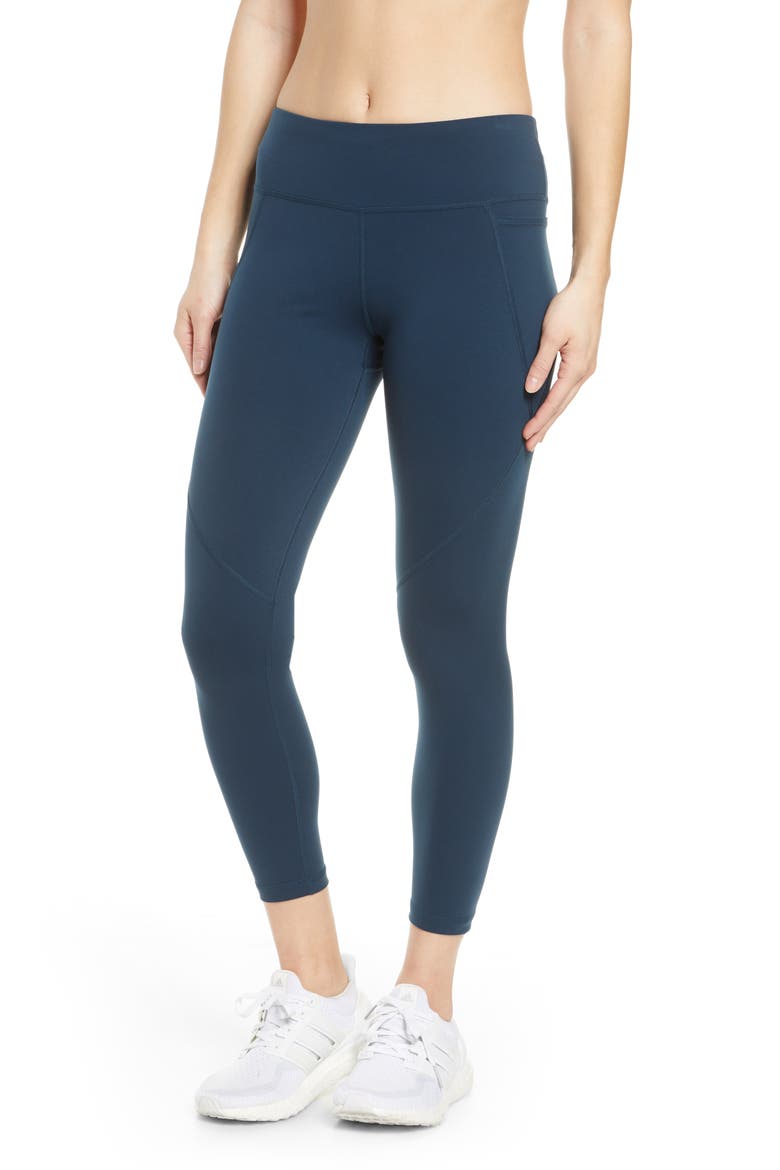 Power 7/8 Workout Pocket Leggings, Main, color, BEETLE BLUE