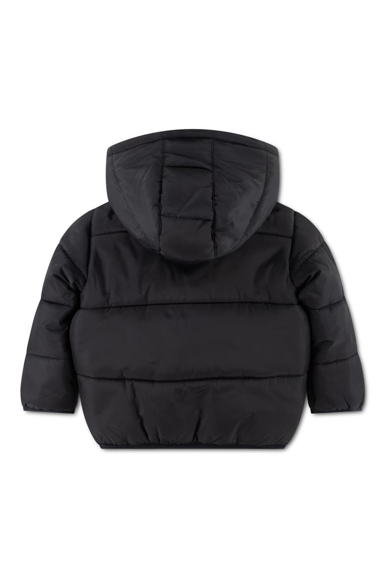 Essentials Water Resistant Hooded Heavyweight Puffer Jacket, Alternate, color, BLACK