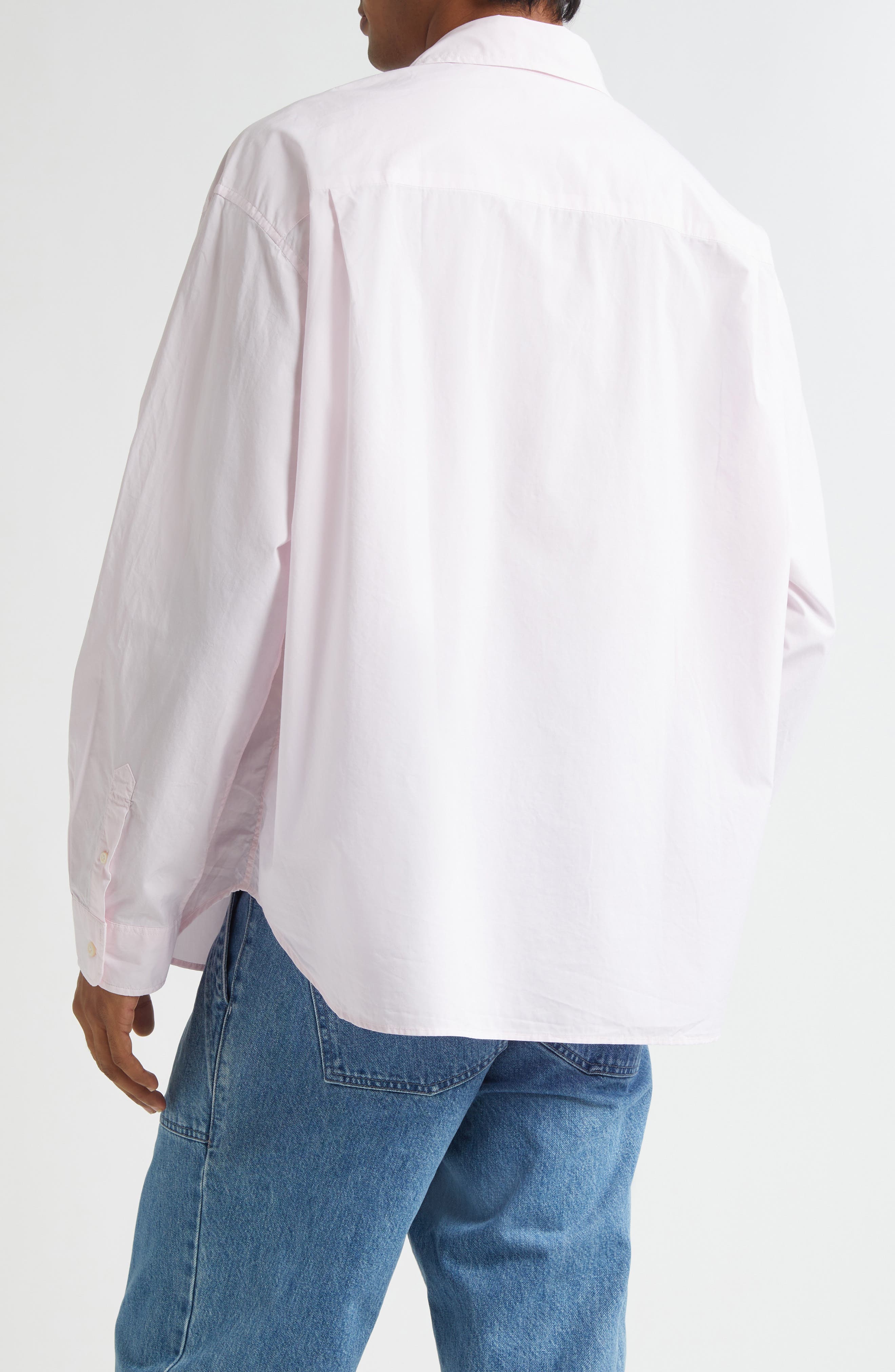 Oversize Cotton Poplin Button-Up Shirt - image 4